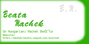 beata machek business card